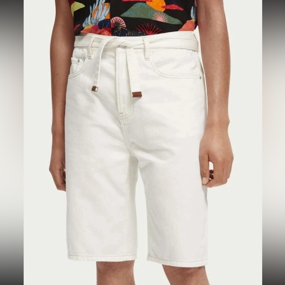 Scotch and Soda white denim shorts Jean shorts Bermuda longer 28 new